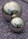 Set of 2 Stainless Steel Mirror Sphere s 9 & 13cm