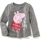 オールドネイビー OLD NAVY/ Peppa Pig? Oh Joy ティ ヘザー グレー トップス長袖Tシャツ 2歳【並行輸入】