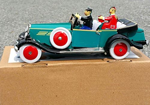RARE! Retro Tin 1920's Style Dusenberg or Cadillac Roadster Car - 7.5" Long in Original Box