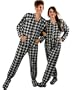 PajamaCity Catstooth Footed Pajamas - Fleece Adult Footed Pajamas