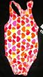Girls 1 PC T-Back Pink/Orange/Yellow Hearts