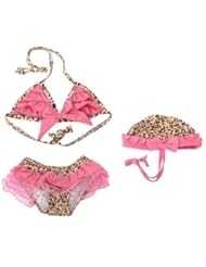 Baby Product: Ushoppingcart Children Two Pieces Leopard Bikini Swimsuit with Cap 6T(110-120CM) - Ushoppingcart