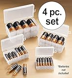 4 Battery Storage Containers Organizers Set Store Plastic Case Box AA AAA C D