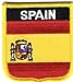 Spain Flag Embroidered Iron on/Sew on Shield Patch, Approximate Size 2.5 inch x 2.75 inch