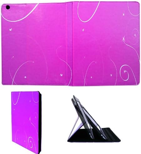 Meffort Multi Stand Protective Leather Case for Apple iPad with Retina Display / iPad 2 3 or 4 - Pink Swirl Design