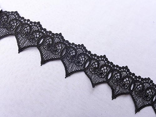 3.5 Cm Heart-shaped Black Lace Trim for Dress Shawls, Scarves, Hats..sales By the Yard