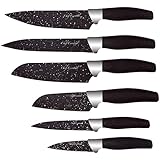 Chef Essential 6 Piece Knife Set With Matching Sheaths, Black