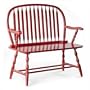 Carolina Cottage Colonial Windsor Bench, Antique Red