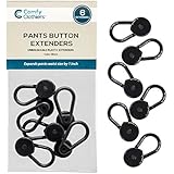 Comfy Clothiers 6 Pants Button Extenders for Pants, Khakis and Dress Slacks Waist Comfort