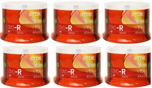 TDK DVD-R 16X 4.7GB (6) 50PK Total of 300 DVDs