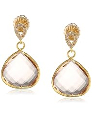 Coralia Leets Jewelry Design Peach Colored Pave Post Teardrop Earrings