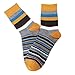 5 Pack Colorful Stripe Cotton Ankle CasualCrew Socks Vintage Style Sport Sock, Large