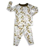 B.T. Kids - Toddler Boys Long Sleeve Dog Pajamas, Brown, White