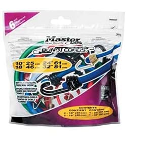 Master Lock 3026DAT Twin Wire Bungee Cord Assortment - Pack of 6