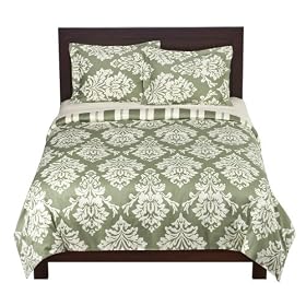 Havana Stripe 300Tc Duvet Set - Sage