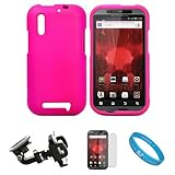 Hot Pink 2 Piece Protective Crystal Hard Snap-On Protector Case for Motorol ....