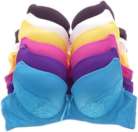 WebAisle Women's 6 Pack Laced &amp; Lace Trimmed Bras 42D