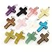 LQZ(TM) 20Pcs Mixed Colors Natural Stone Cross Charms Pendants
