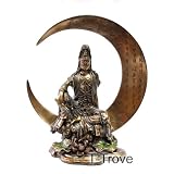 Kuan-Yin Sitting on the Moon Sculpture - Bohisattva