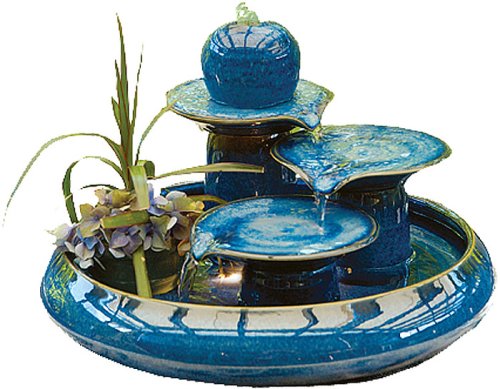 Seliger 20048 Keramikbrunnen Locarno blau