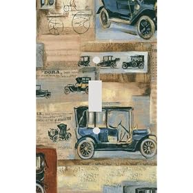 Abstract Vintage Cars Decorative Switchplate Cover by Unknown