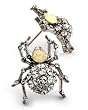 Silvertone Clear Crystal Spider Post Earrings Fashion Jewelry