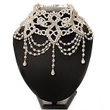 Stunning Bridal Beaded Choker (Silver Tone Metal)