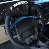 Oakland Raiders Black Steering Wheel Cover