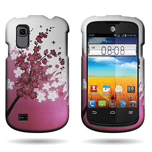CoverONÂ® White Pink Spring Flower Hard Slim Case for ZTE Prelude / Avail 2 - with Cover Removal Pry Tool
