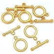 5 Sets Real Gold Plated Toggle Clasp Beading 12.5mm