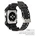 GMYLE Hard Case with Rubber Strap Band Rugged Shock Resist Protection for Apple Watch 42mm - Matte Black GA-1