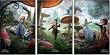 Alice in Wonderland - Triptych (Three Prints) 22"x34" Art Print Poster