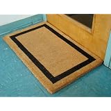 Black Border Coco Coir Doormat - Heavy Duty Doormats - 22 X 36 by 