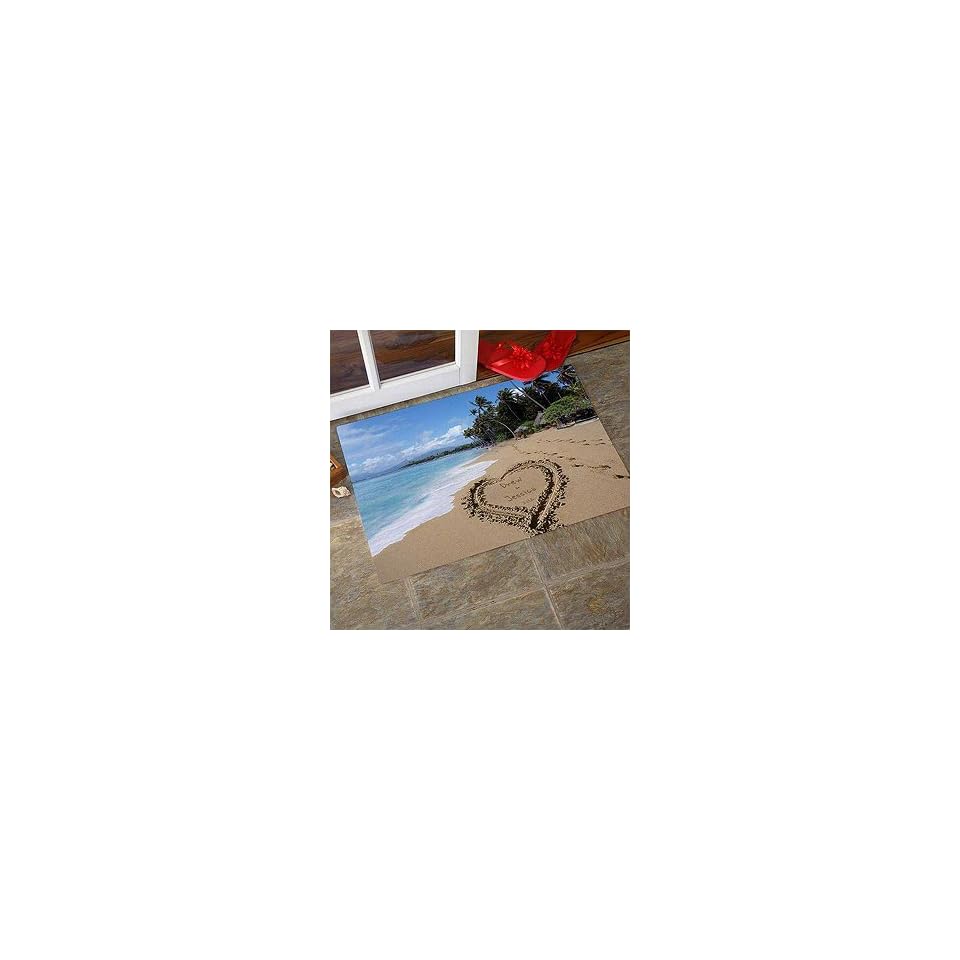 Personalized Door Mats Sandy Beach Tropical Island Doormat