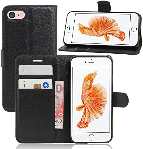 iPhone 7/7s 4.7" Case,Covboa Ultra Slim Leather PU Flip Folio Wallet Case Cover,Stand Feature and Credit Card Holder for Apple iPhone 7 /7s 4.7 inch (Black)