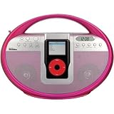 Sylvania Portable Digital AM/FM Stereo Docking Station for iPod (Pink)