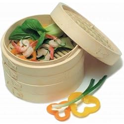 Concept Housewares 3-Piece 10-Inch Bamboo Steamer
