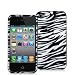 For Apple iPhone 4 Hard Case Cover WHITE AND BLACK Zebra 4G 4th