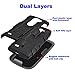 LG K7 Case, LG Tribute 5 Case,Shunjia [Heavy Duty] Armor Hard Hybrid Cover Military Stand Holster Locking Belt Swivel Clip Case for LG K7 (Black)