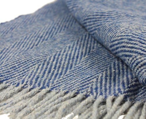 Knee Blanket Royal Blue Herringbone Made in Ireland