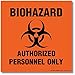 (4 Pack) Biohazard Authorized Personnel Only Decal Sign - 6