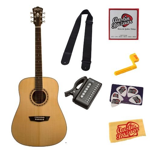 Washburn WD10SLH Left Handed Dreadnought Acoustic Guitar Bundle with Tuner, Strap, Strings, String Winder, Pick Card, and Polishing Cloth Natural 51sT VrwiiL Washburn WD10SLH Left Handed Dreadnought Acoustic Guitar Bundle with Tuner, Strap, Strings, String Winder, Pick Card, and Polishing Cloth Natural
