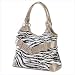 Zebra Print Sequin Womens Hand Bag Shoulder Carry Tote