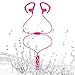 Bluetooth Headphones High-Fidelity Earhook Stereo Sport Sweatproof Noise Cancelling Earbuds with Mic Magnet Attraction for Running or Other Gym Exercise Rose Red