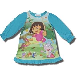 Dora and Boots Swinging long-sleeve flannel nightgown for Toddlers