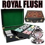 500 Royal Flush Poker Chip Set with High Gloss Wooden Case