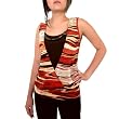 AGB Women's Printed Knit Twist Knot Top