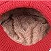 Odema Womens Knit Wool Hats with Visor Warm Skull Beanie Caps for Winter Red