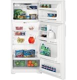 Hotpoint HTS18GBSWW 18.2 cu. ft. Top-Freezer Refrigerator with 2 Adjustable Glass Shelves, Gallon Door Storage, Can Storage Shelf, Snack Pan, Square Doors and Upfront Temperature Controls: White