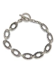 Sterling silver link bracelet, Fern Forest - Unique Sterling Silver Link Bracelet